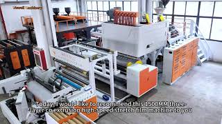 stretch film machine extruder.stretch film making machine.3-layer film stretching machine