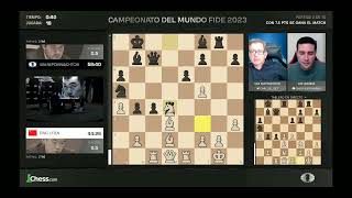 reacción épica, Nepo mastica a ding. créditos chess.com y a chess24 por las imágenes