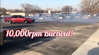 R32 10k burnout! at Off The Line Performance open house.