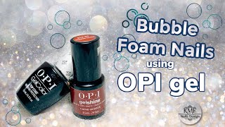 Bubble Nails Foam with Christmas red OPI gel nail polish