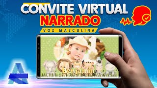 Convite Virtual NARRADO - Safari Baby - Voz Masculina - Benjamin