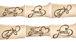 "Family" name mehndi design | Latest bracelet mehndi | Simple "Family" name mehndi tattoos|