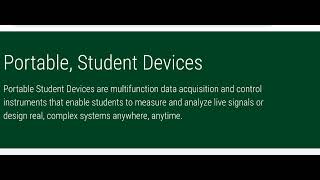 Portable Student Devices ( NI myDAQ & myRIO)