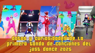 datos y curiosidades de la primera tanda de las canciones de just dance 2025