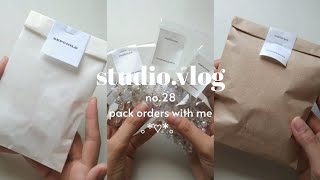 studio vlog 28 | pack orders with me (sepchild and maifairy orders) 🤍💐🐻