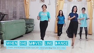 when She Moves- Line Dance, Choreo Andrea Warren (USA) April2024, Demo by d'Deborah LD