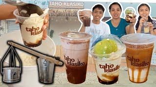 CLASSIC TAHO with a TWIST! Taho Klasiko Cabuyao Branch | Food Hug: The Fam Vlog @tahoklasiko