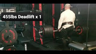 455lbs Deadlift x 1 Rep |  Recovering Lower Back Injury