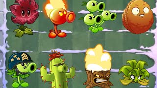 PVZ 2 Fire Peashooter & Mega Gatling Pea & Cactus & Threepeater & Torchwood …