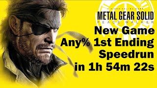 MGS Peace Walker | NG Any% 1st Ending Speedrun | in 1h 54m 22s