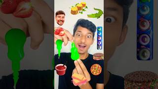 Emoji food eating ASMR💚🧡 #asmr #mukbang #shorts