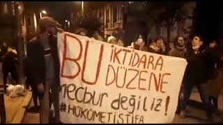 Şişli'de Emek ve Demokrasi Güçlerinin çağrısıyla toplanan halk iktidarı protesto ediyor