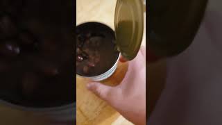 Black beans  inside the can.