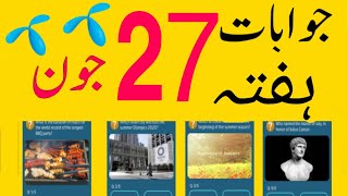 27 June 2020 | 27 Jun Questions and Answers | My Telenor TODAY Question | Telenor App Today Quiz