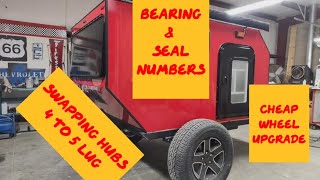 how to SQUARE DROP camper OFF ROAD BUILD EP#2 D.I.Y. 4 LUG TO 5 HUB BEARING SWAP WHEEL