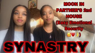 SYNASTRY: Moon in Partner's 2nd House (Emotional Security🥰♥️🌛)