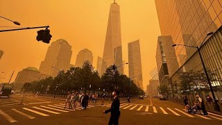 New York City Air ‘World’s Worst’ After Canadian Wildfires. #nyc #newjersey  #manhattan #fire #usa