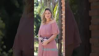 Vestido de Festa Plus Size Longo Ombro a Ombro Plissado