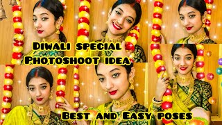 Diwali special Photoshoot idea/best and Easy poses/poseinsaree/RADHA RAJVANSHI ❤️#diwali #photo