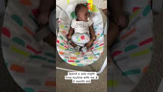 Solo night time routine with 2 month old #2monthold #2monthbaby #nighttimeroutine #baby #shorts