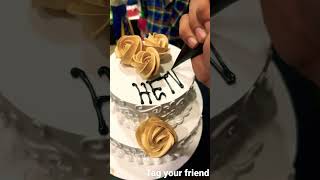 Tag your best friend #chocolatecake #cake #decoration #ytshorts #status #making #name #blackforest