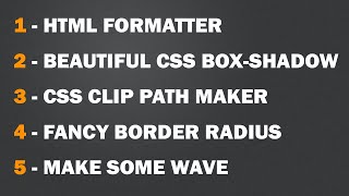 top five website for web designer | border radius | HTML Formatter |  box-shadow | deepak lohar