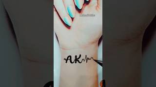 Requested video 🥰 A💕K letter mehndi tattoo design🥰 #shorts