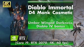 Diablo Immortal - Monk with Umber Winged Darkness Cosmetic [Core i9, RTX 3070, 4K, 60 FPS]