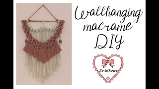 Mała makrama na ścianę oryginalna DIY tutorial / original small wallhanging macrame DIY