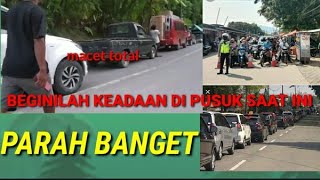 jalan di kabupaten lombok utara macet total di karnakan ada perbaikan jalan pusuk