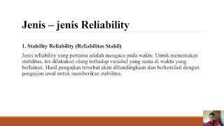 KEANDALAN (RELIABILITY)