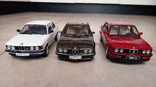 1:18 BMW E21 323i, E24 635 CSI and E28 M5 from Autoart