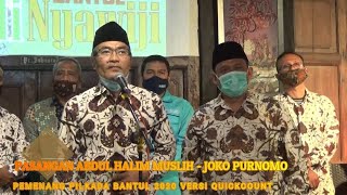 PIDATO PERDANA PASANGAN AHM  JP  USAI MENANGI  PILKADA BANTUL 2020 VERSI QUICKCOUNT