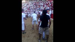 Jason's Pamplona Adventure - Plaza de Toros bull chase