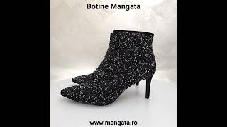 Botine Elegante cu Toc Subtire Accesorizate cu Cristale