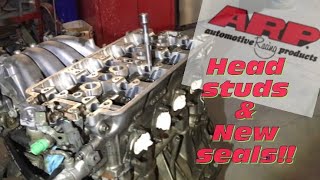 B18 GSR ARP head stud install and engine reseal  (part 1)