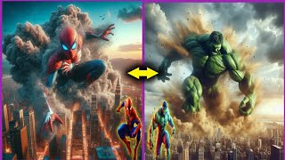 Superheroes destroyed city  💥 Avengers vs DC - All Marvel Characters #avengers @worldsofwonder00