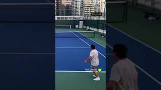 inside in FH to finish ft. Melvin from Leisure Sports #tennis #tennisshorts #tennismatch #tennistime