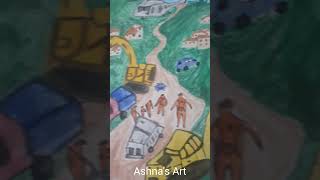 Wayanad Landslide Watercolor Painting. Video #265 #wayanad #watercolor