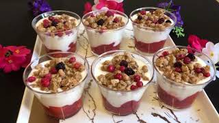 حضريها في 5 دقائق تحلية🍓سهلة و غنية و لذيذة/Muesli  🍓au fromage blanc