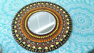 Round Mirror Mandala Dot Painting/ Easy for beginners/Wall decor 😊🙂