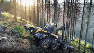 HERZOG FORSTTECHNIK | Ponsse Harvester mit Synchrowinch Seilwinde am Hang