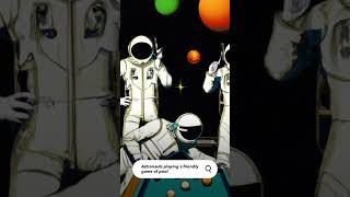 Asking AI for astronauts playing a friendly game of pool . #ai #art #short