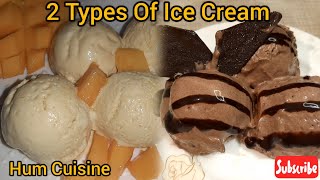 Mango Ice Cream & Chocolate Ice Cream | Homemade 2 Types Of ice-cream without Machine