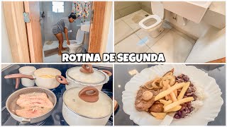 ROTINA DE SEGUNDA FEIRA| LAVEI BANHEIRO + ALMOÇO SIMPLES