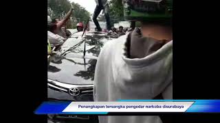 Penangkapan BANDAR narkoba oleh petugas reskrim di surabaya dibantu warga