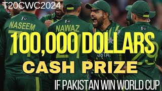 100,000 $ if Pakistan win T20 world cup 2024 says PCB Chairman