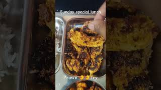 Sunday special lunch 🍝🥗🍱 /prawn 🍤 fried #viral #ytshorts #trending #viralshort #prawn #chicken