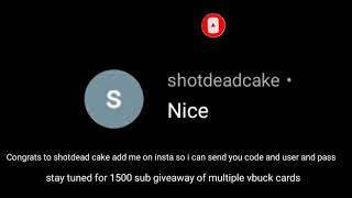 1000 Subsciber giveaway winner