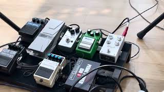 Pedalboard at live rehearsal